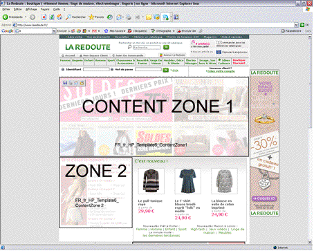 Problème affichage site La Redoute