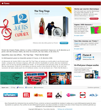 iTunes Music Store - 12 jours cadeaux